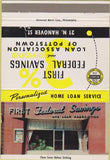 Matchbook Cover - First Federal Savings Pottstown PA 40 Strike