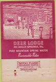 Matchbook Cover - Deer Lodge Mt Holly Springs PA WEAR 40 Strike
