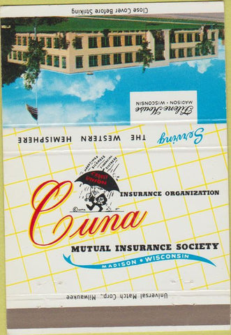 Matchbook Cover - Filene House Madison WI Insurance 40 Strike