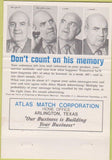 Matchbook Cover - Atlas Match Peter Benson Orange CA 40 Strike