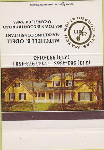 Matchbook Cover - Mitchell Odell Orange CA Atlas Match 40 Strike