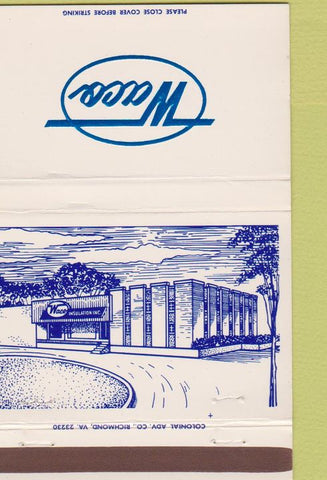 Matchbook Cover - Waco Insulation Richmond Norfolk Newport News VA 40 Strike