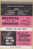 Matchbook Cover - Lath and Plaster supply Southern California 40 Strike