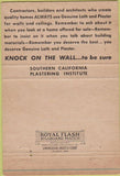 Matchbook Cover - Lath and Plaster supply Southern California 40 Strike