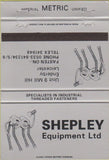 Matchbook Cover - Shepley Equipment Enderby Leicester 40 Strike