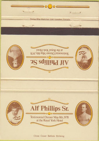 Matchbook Cover - Alf Phillips Sr Canada athlete Curler? 1978 40 Strike