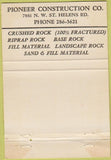 Matchbook Cover - Pioneer Construction Co Portland OR 40 Strike