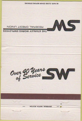 Matchbook Cover - Stanley Works Employee Credit Union New Britain CT 40 Strike