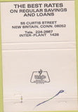 Matchbook Cover - Stanley Works Employee Credit Union New Britain CT 40 Strike
