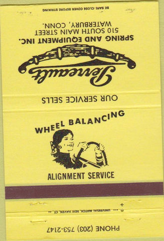 Matchbook Cover - Perreault Spring Eqiupment Waterbury CT 40 Strike
