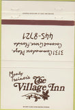 Matchbook Cover - Monty Trainer's Village Inn Coconut Grove FL 40 Strike