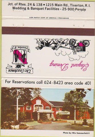 Matchbook Cover - The Coachman Tiverton RI restaurant 40 Strike