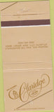 Matchbook Cover - The Claridge Hotel Casino Atlantic City NJ WEAR 30 Strike