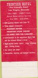Matchbook Cover - Frontier Hotel Las Vegas NV casino 30 Strike