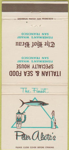 Matchbook Cover - Peter Alito's San Francisco CA 30 Strike
