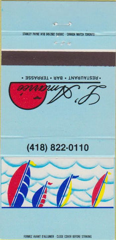 Matchbook Cover - L' Amarree Restaurant Bar 30 Strike