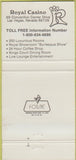 Matchbook Cover - Joe Slyman's royal Casino Las Vegas NV 30 Strike
