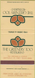 Matchbook Cover - Greenery Too Restaurant Greenville DE 30 Strike