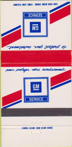 Matchbook Cover - GM Service St Agapit QC Chevrolet Oldsmobile 30 Strike
