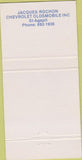 Matchbook Cover - GM Service St Agapit QC Chevrolet Oldsmobile 30 Strike