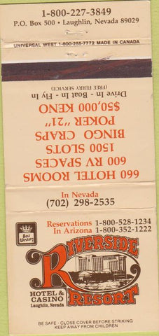 Matchbook Cover - Riverside Resort Hotel Casino Laughlin NV 30 Strike