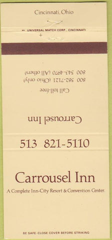 Matchbook Cover - Carrousel Inn Cincinnati OH 30 Strike