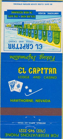 Matchbook Cover - El Capitan Lodge Casino Hawthorne NV 30 Strike