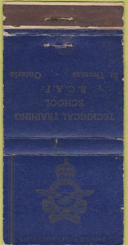 Matchbook Cover - Technical Training School St Thomas ON Military 30 Strike
