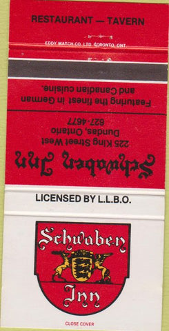 Matchbook Cover - Schwaben Inn Dundas ON 30 Strike