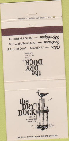 Matchbook Cover - The Dry Dock Akron Wickliffe OH Indianapolis 30 Strike