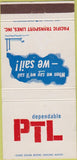 Matchbook Cover - Pacific Transport Lines shipping 30 Strike