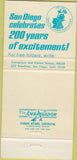 Matchbook Cover - San Diego CA Tourism Mexico  30 Strike