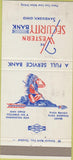 Matchbook Cover - Western Security Bank Sandusky OH WORN 30 Strike