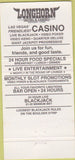 Matchbook Cover - Longhorn Hotel Casino Las Vegas NV 30 Strike