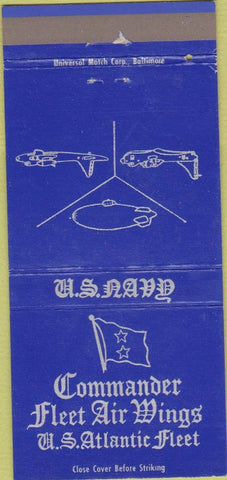 Matchbook Cover - Commander Fleet Air Wings US Atlantic Fleet 30 Strike