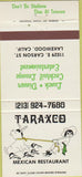 Matchbook Cover - Taraxco Mexican Food Lakewood CA 30 Strike