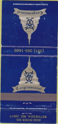 Matchbook Cover - Congressional Country Club Bethesda MD WEAR 30 Strike
