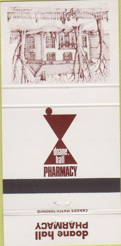 Matchbook Cover - Doane Hall Pharmacy Canada 30 Strike