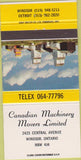 Matchbook Cover - Canadian Machinery Movers Windsor ON 30 Strike