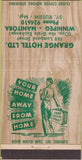 Matchbook Cover - Grange Hotel Winnipeg MB 30 Strike