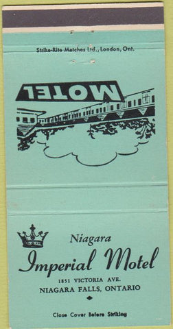 Matchbook Cover - Niagra Falls ON Imperial Motel  30 Strike