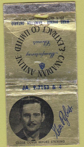 Matchbook Cover - Canadian Aniline Extract Hamilton ON WORN 30 Strike