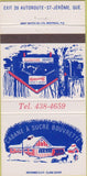 Matchbook Cover - Cabane A Sucre Bouvrette St Jerome QC 30 Strike