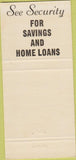 Matchbook Cover - Security Federal Savings Loan Atlanta GA 30 Strike
