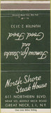 Matchbook Cover - North Shore Steak House Great Neck LI NY 30 Strike