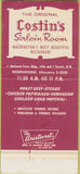 Matchbook Cover - Costin's Sirloin Room Washington DC 30 Strike