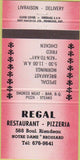 Matchbook Cover - Regal Restaurant Pizza Brossard Montreal QC 30 Strike
