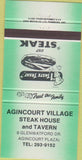 Matchbook Cover - Agincourt Village Steak House Toronto ON 30 Strike