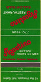 Matchbook Cover - Agostino Restaurant Saloon Bar Hull QC 30 Strike