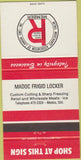 Matchbook Cover - Madoc Frigid Locker Meat Madoc ON 30 Strike
